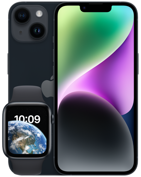 Apple iPhone 14 5G mit Apple Watch SE2 LTE (44 mm)